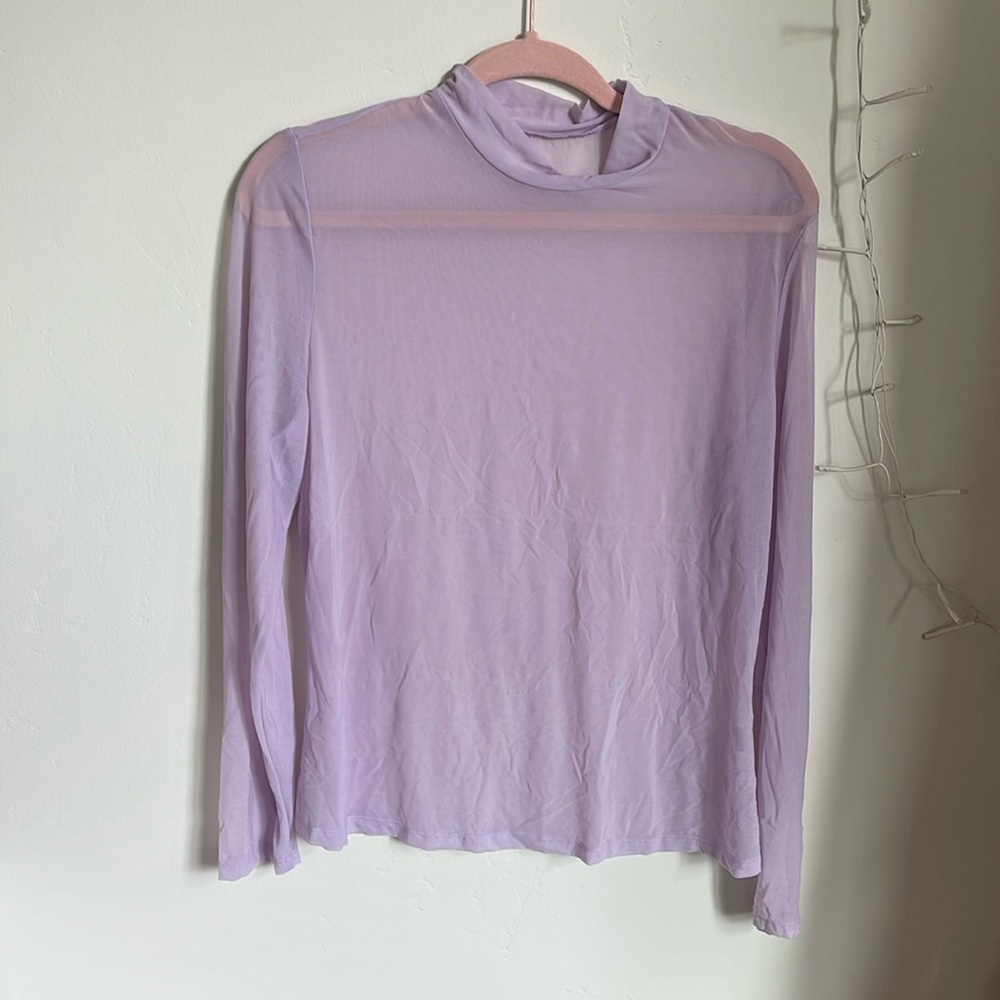 Sheer knit size 2 XL long sleeve mock neck